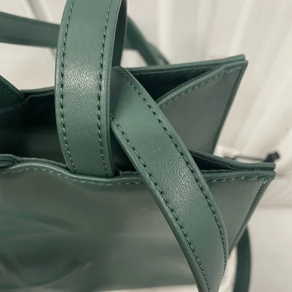 Telfar Large Shopping Bag Green Vegan Leather Tote Crossbody + Dust Bag - Picture 2 of 10